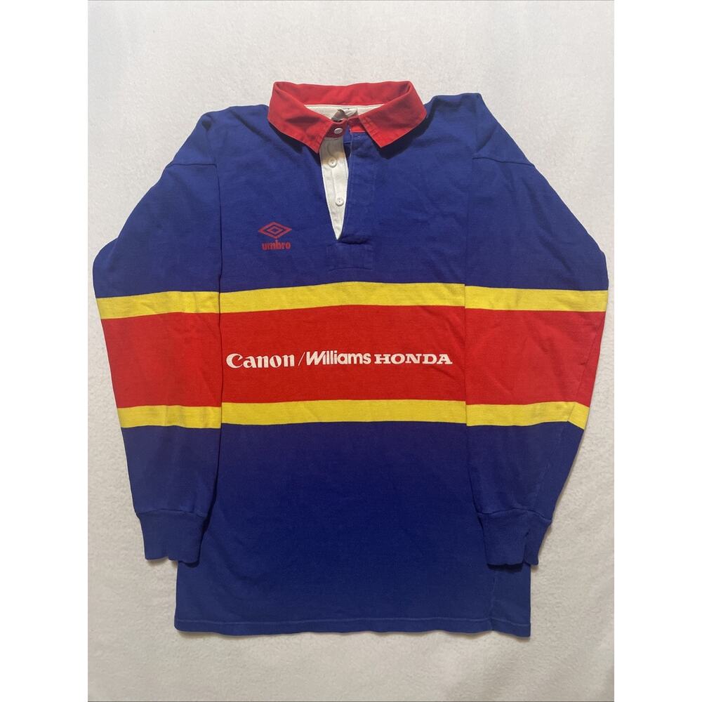 Vintage 80’s Umbro Rugby Racing Shirt Canon Williams Honda Made In England RARE